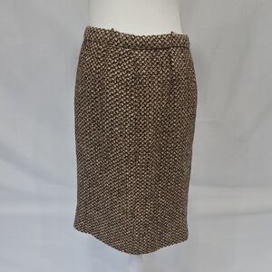 Valentino Textured Brown Pencil Skirt